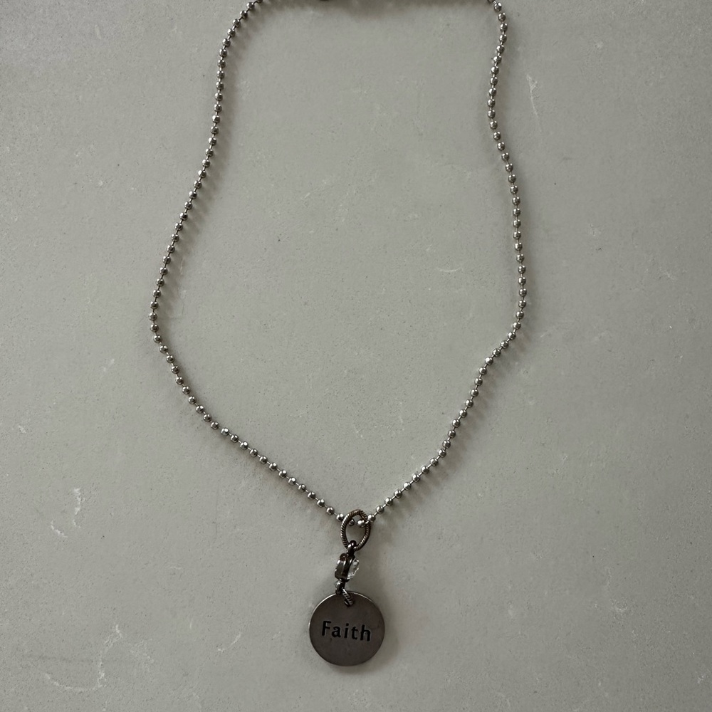 Silver Faith Pendant Necklace